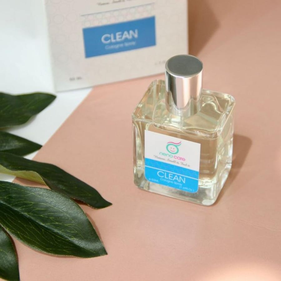 عطر كلين من neno care زجاجة 50ML شفافة بغطاء فضي