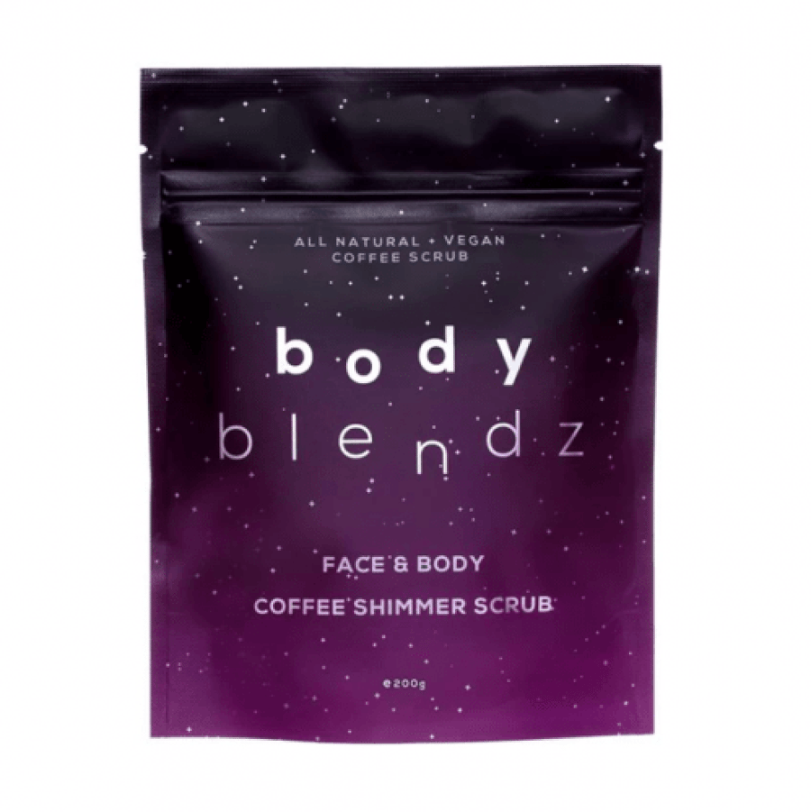 مقشر الجسم والوجه اللامع بالقهوة من body blendz 200غ بنفسجي