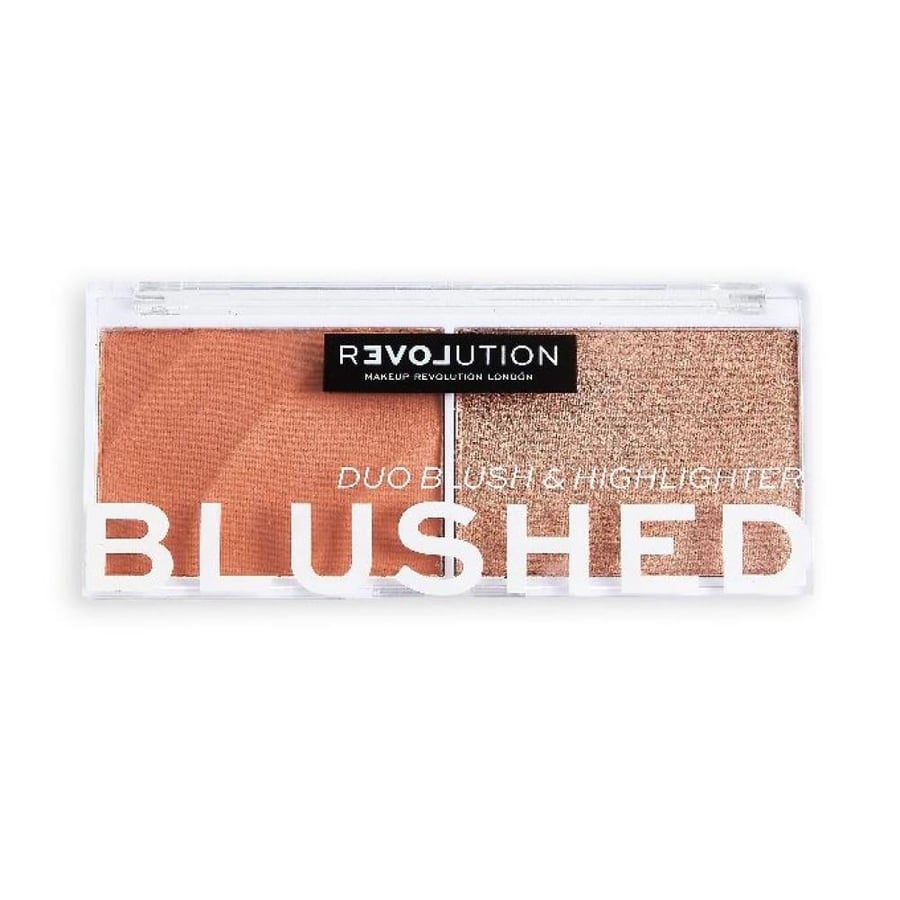 بلاشر وهايلايتر باليت Makeup Revolution درجتان برتقالي وبني موديل 590