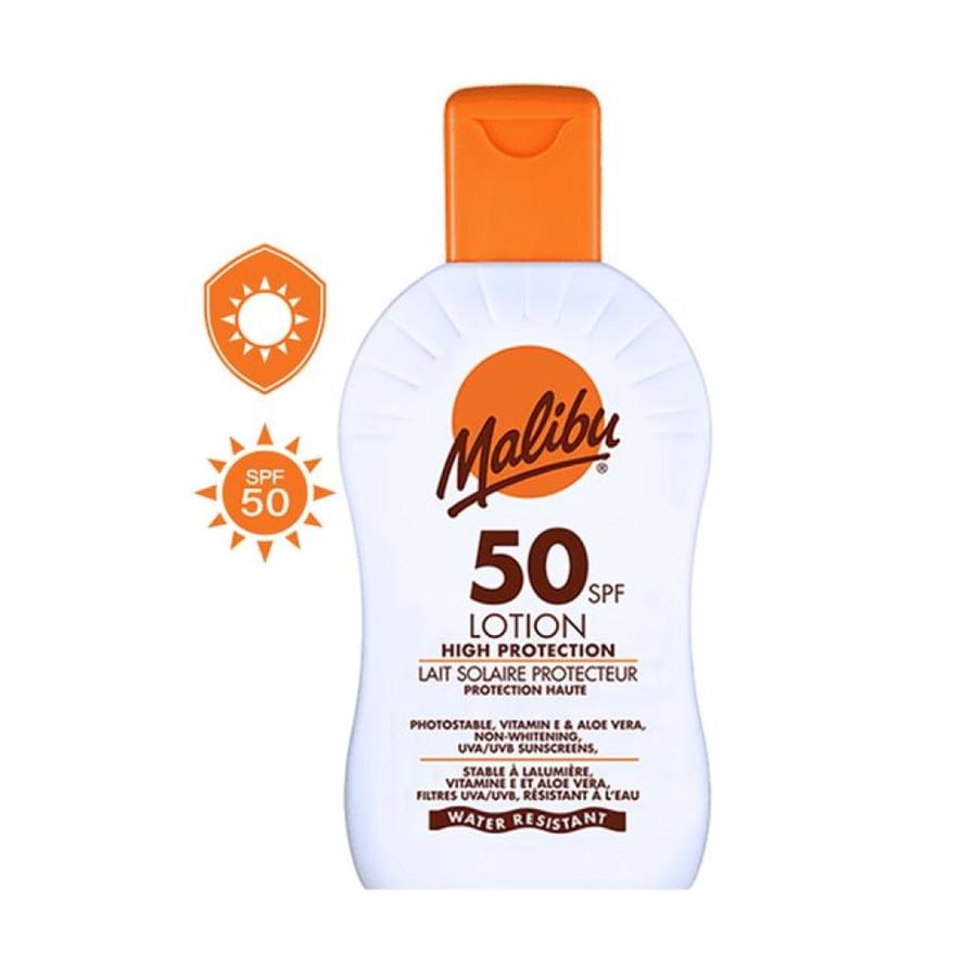 لوشن واقي الشمس SPF 50 من Malibu 200 مل بتركيبة لوشن خفيفة