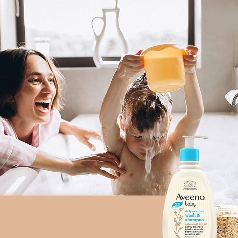 غسول وشامبو للأطفال Daily Moisture من أفينو 532 مل كريم