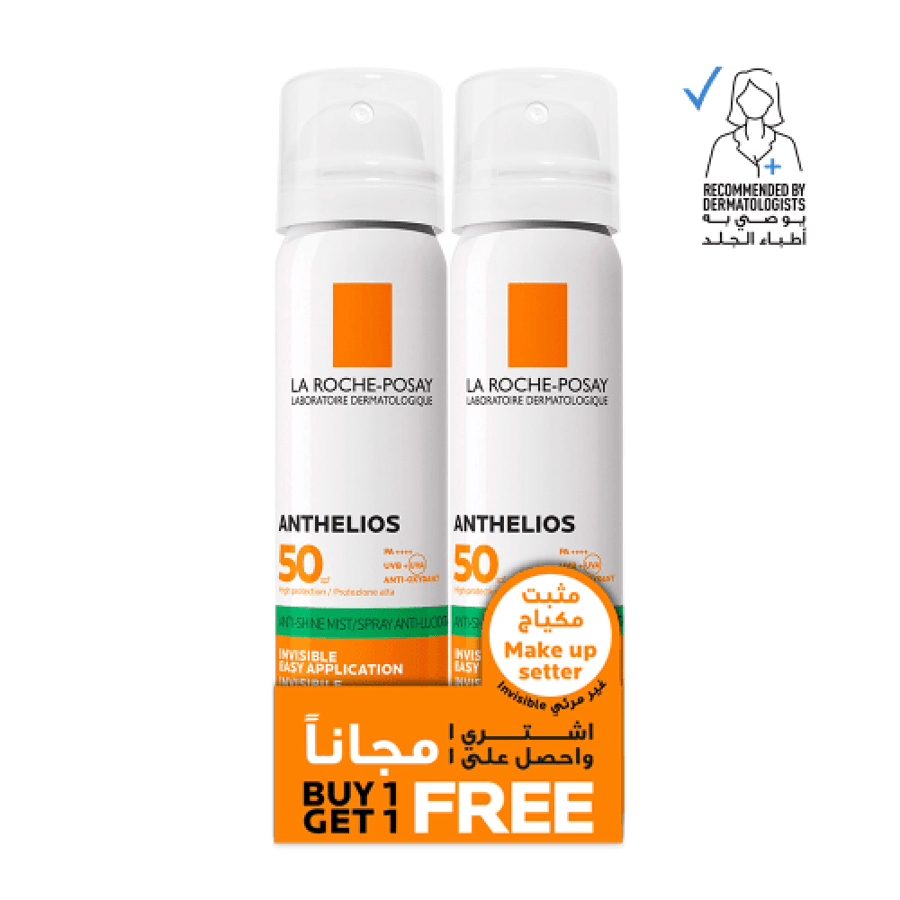 واقي شمس بخاخ أنثيليوس من لا روشبوزيه SPF50 عبوتان شفاف
