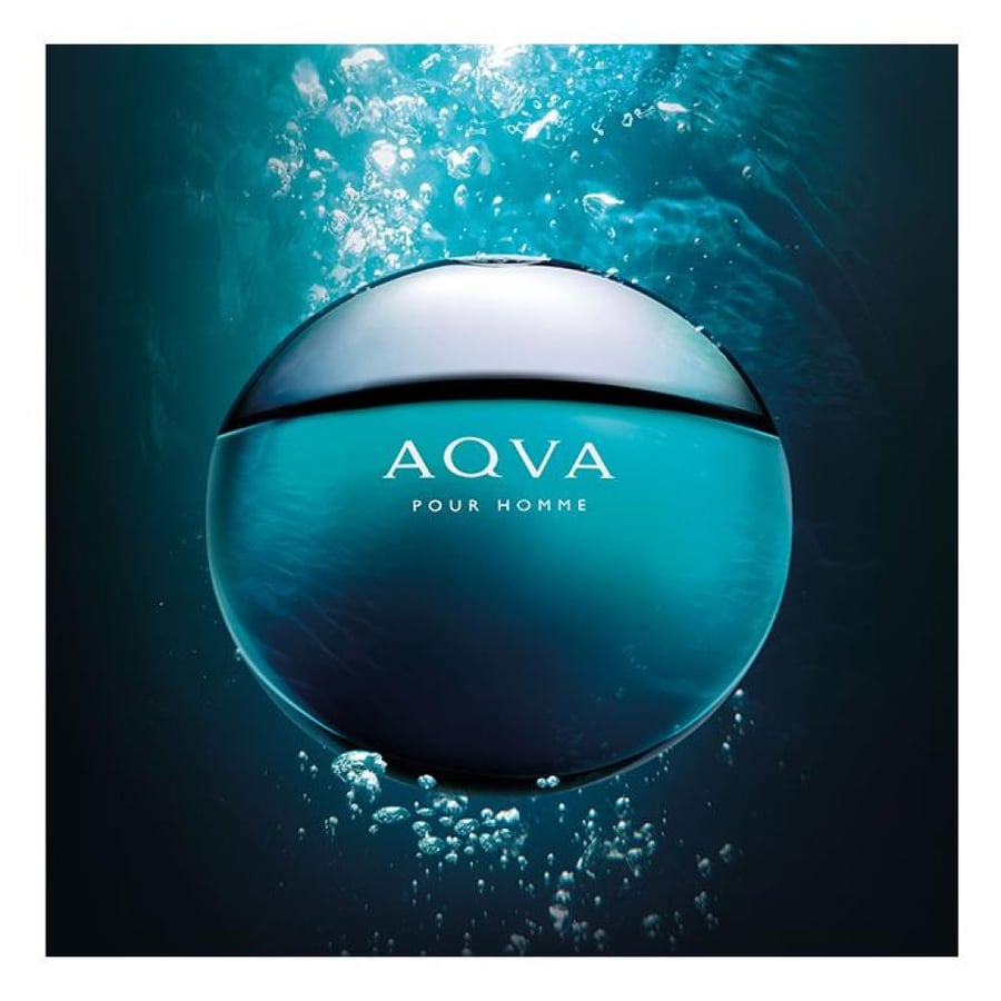 عطر او دي تواليت اكوا بور هوم AQVA من بولغاري زجاجة كروية بلون تيال