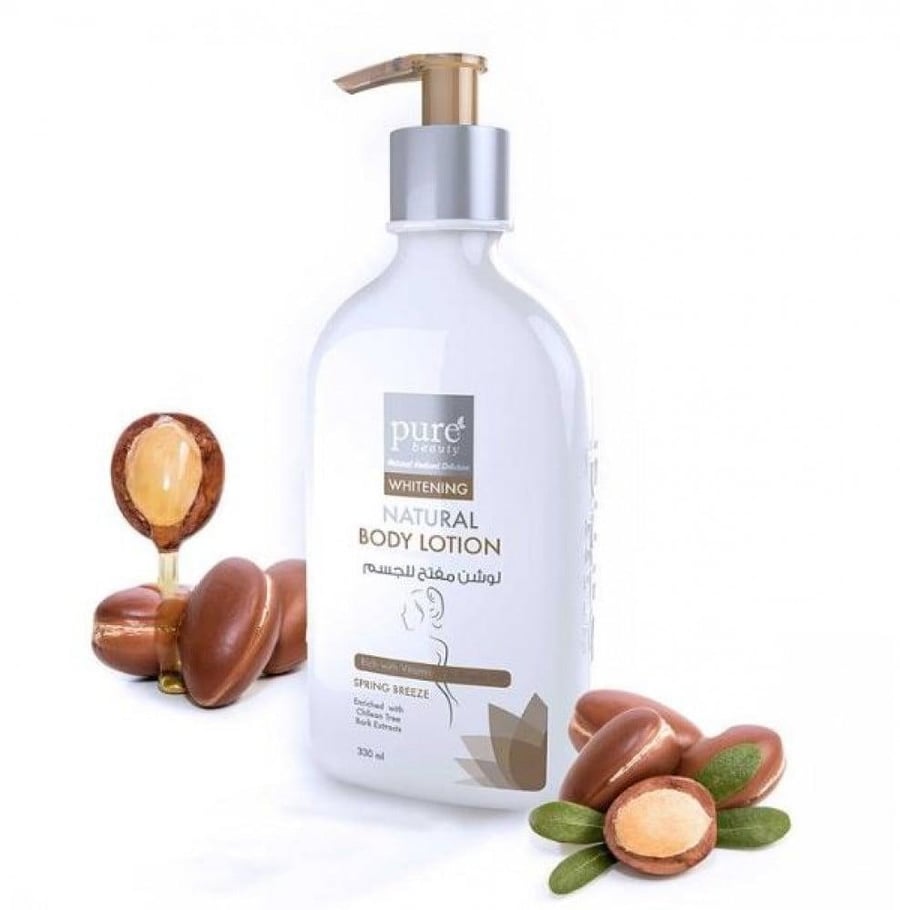 لوشن مفتح للجسم من pure beauty بفيتامين هـ وزيت الأرغان 300 مل