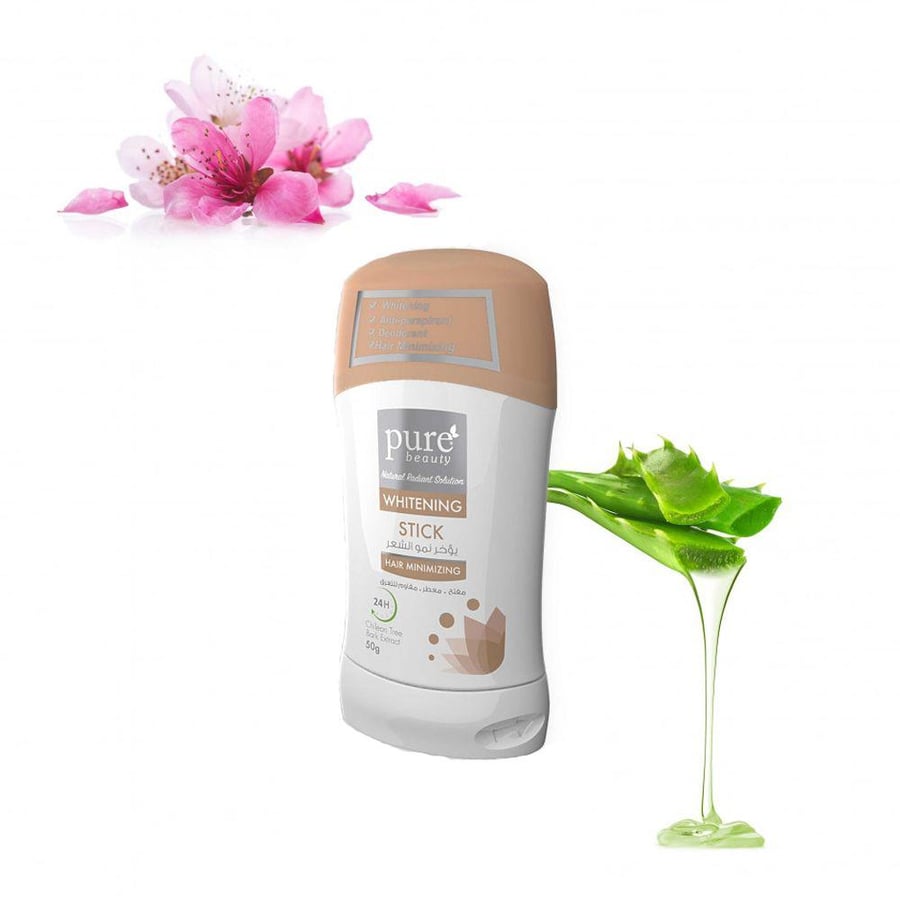 مزيل رائحة ستيك مبيض يؤخر نمو الشعر Pure Beauty 50g أبيض وبني