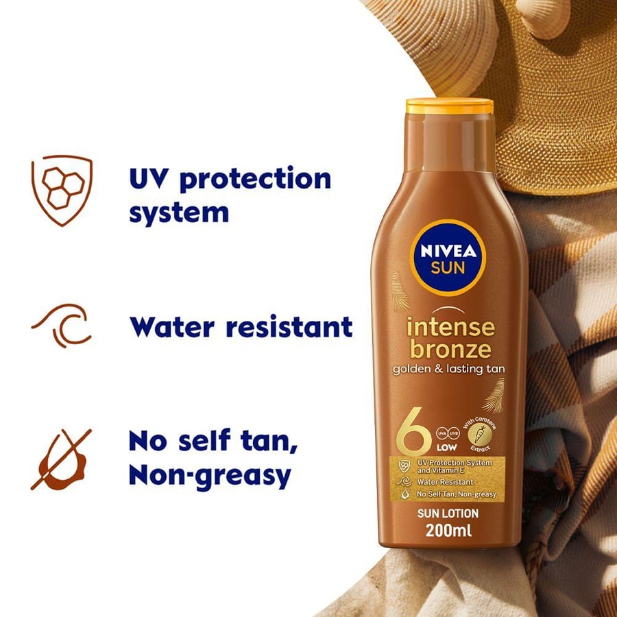 لوشن الشمس كاروتين من NIVEA SPF 6 200 مل قنينة بلاستيكية بني
