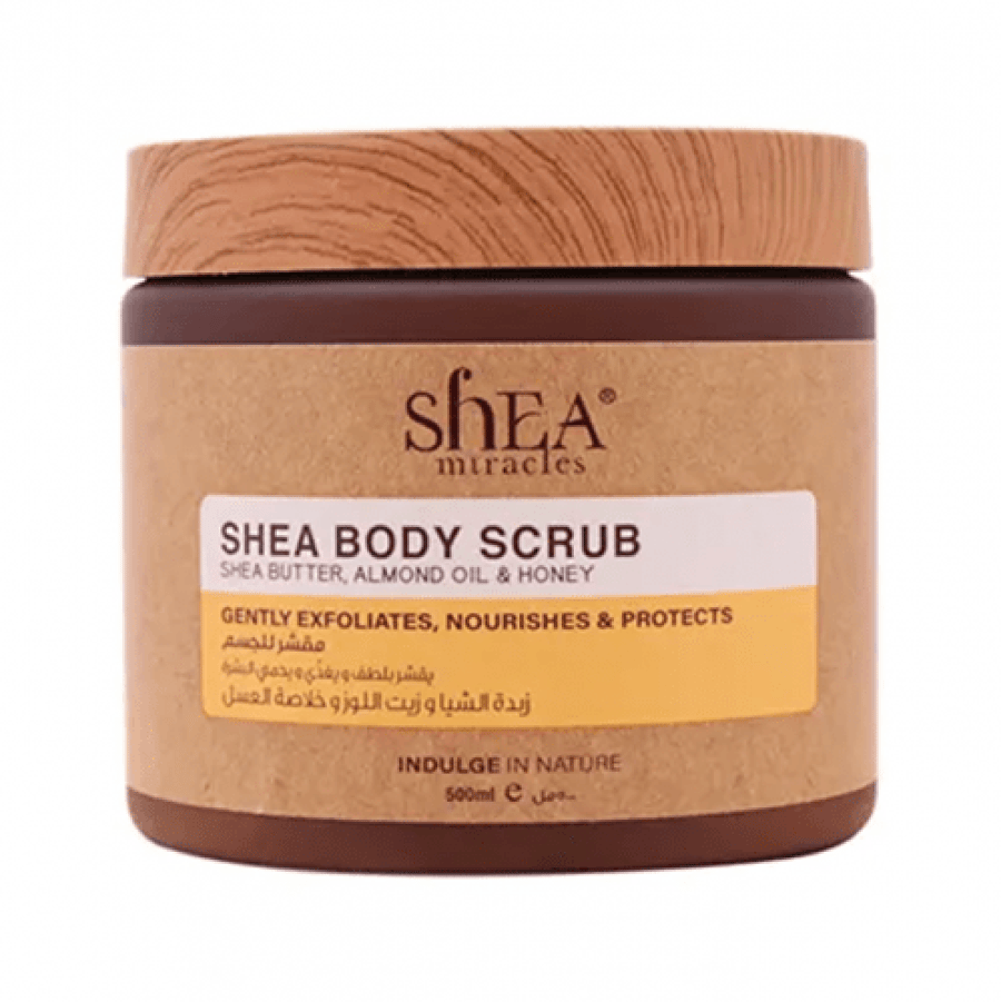 مقشر الجسم بزبدة الشيا Shea Miracles 500 مل جرة بنية