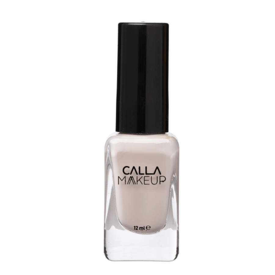 طلاء أظافر بيج من Calla Makeup بزجاجة زجاجية 12 مل رقم 221 وغطاء أسود