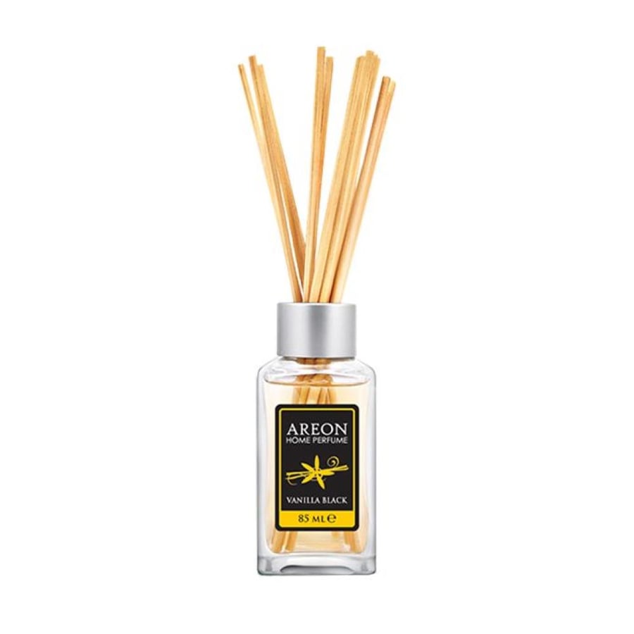معطر أعواد فانيليا بلاك من AREON 85 مل زجاج شفاف بغطاء فضي