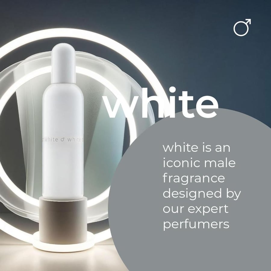 عطر او دو برفيوم كولور مي أوم وايت للرجال من White White زجاج أبيض دروبر