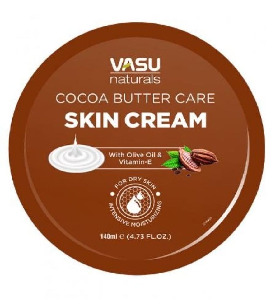 كريم مرطب للجلد من VASU naturals بخلاصة زبدة الكاكاو 140 مل