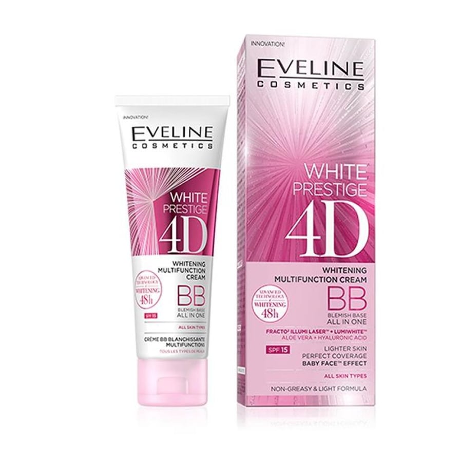 كريم بيبي وايت برستيج 4D من Eveline Cosmetics 50 مل لتوحيد وترطيب