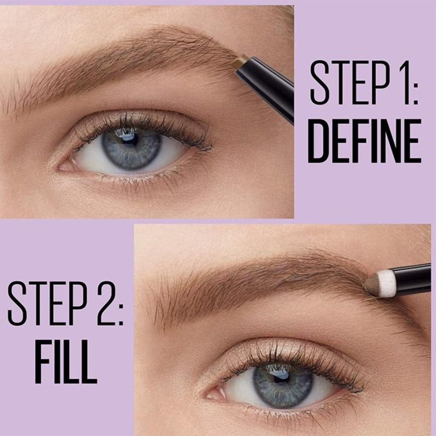 قلم تحديد الحواجب براو ساتن من Maybelline درجة 05 بني أسود