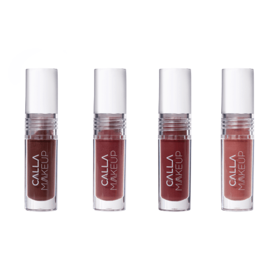 ملمع شفاه ميني فينيل Calla Makeup مجموعة 4 بدرجات بنية