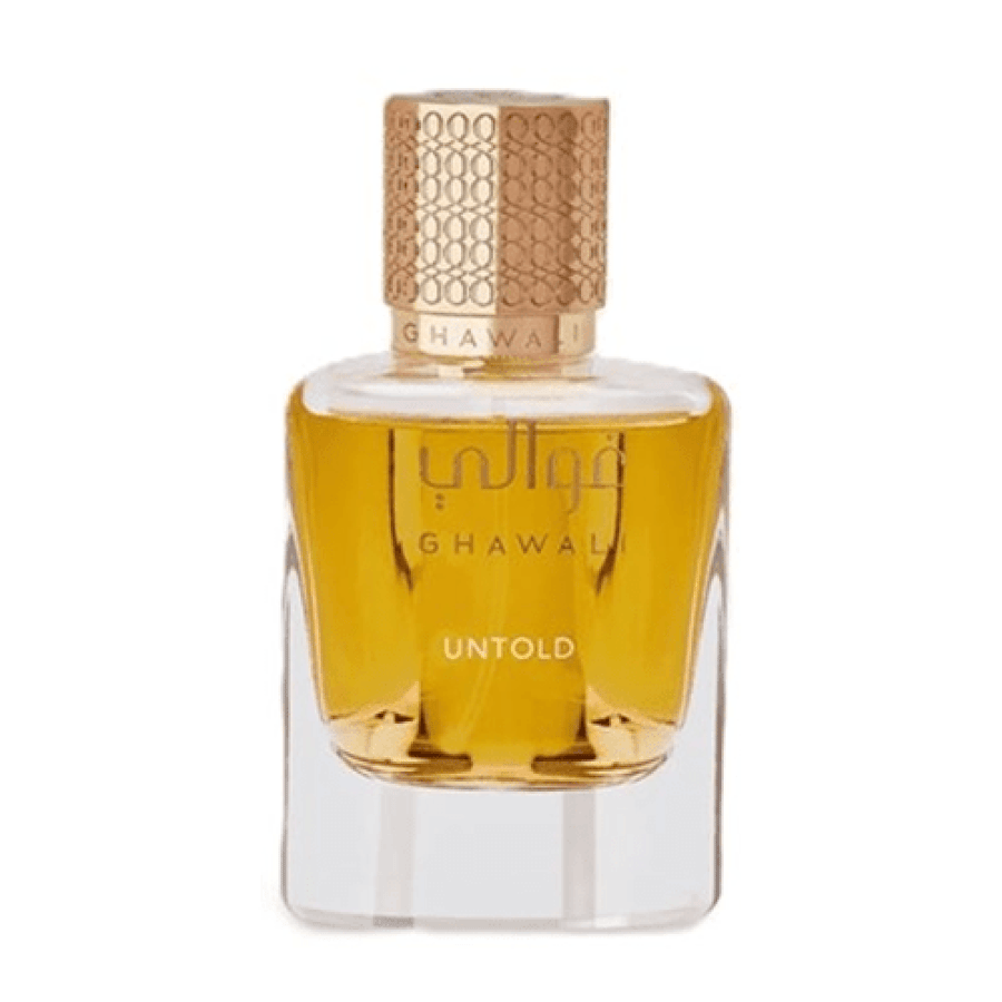 عطر أنتولد أو دو برفيوم من Ghawali بزجاجة شفافة مستطيلة بتصميم أنيق
