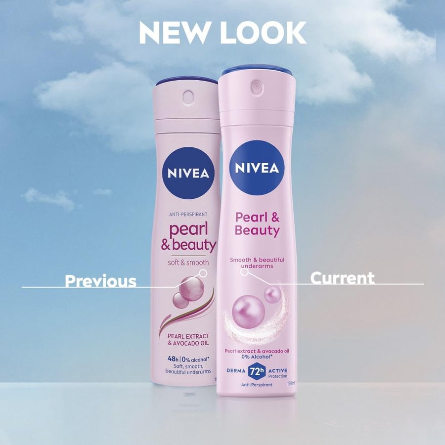بخاخ مزيل العرق بيرل آند بيوتي من NIVEA للنساء 150 مل وردي