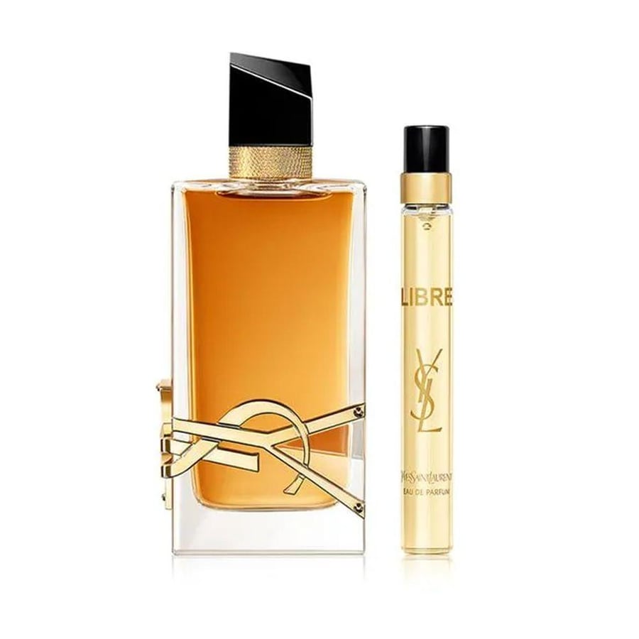 عطر ليبر إنتنس او دو برفيوم من إيف سان لوران طقم قطعتين ذهبي