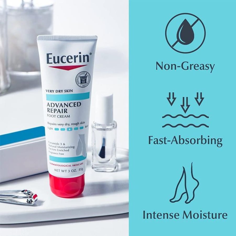 كريم ترطيب القدمين ريبير لايت من يوسيرن Eucerin 85غ أنبوب