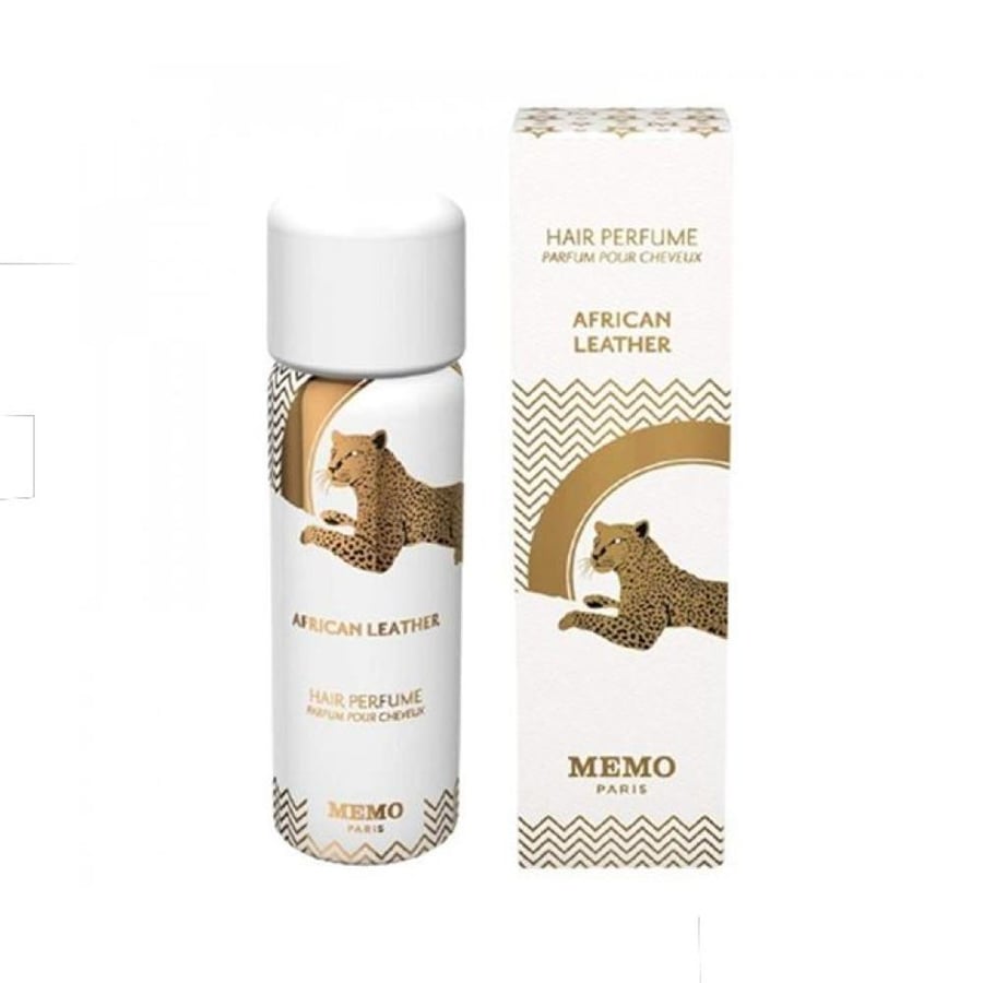 عطر شعر افريكان ليذر من MEMO باريس 80 مل زجاجة بيضاء