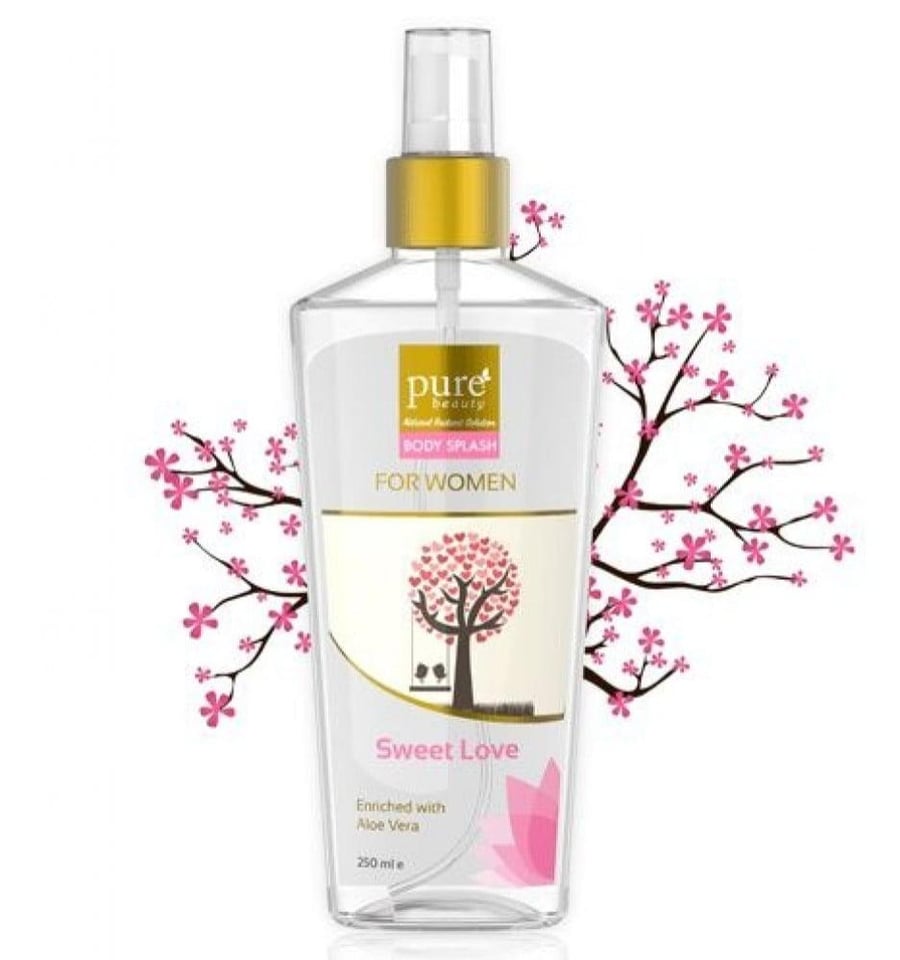 بخاخ للجسم من pure beauty مرطب بالألوفيرا بعطر سويت لوف 250 مل
