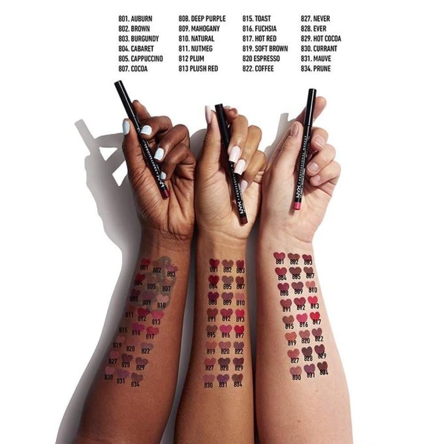 قلم تحديد الشفاه NYX SPL831 - طرف مدبب أسود، جسم أسطواني بلاستيك
