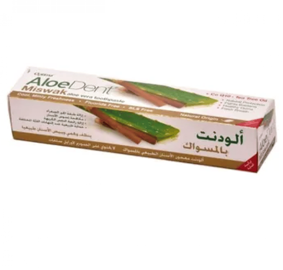 معجون أسنان من aloedent بالألوفيرا والمسواك بحجم 100 مل