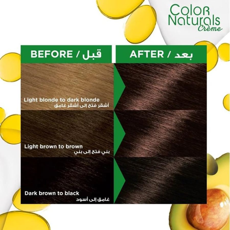 صبغة شعر كريمية Color Naturals من Garnier درجة شكولاتة برواني