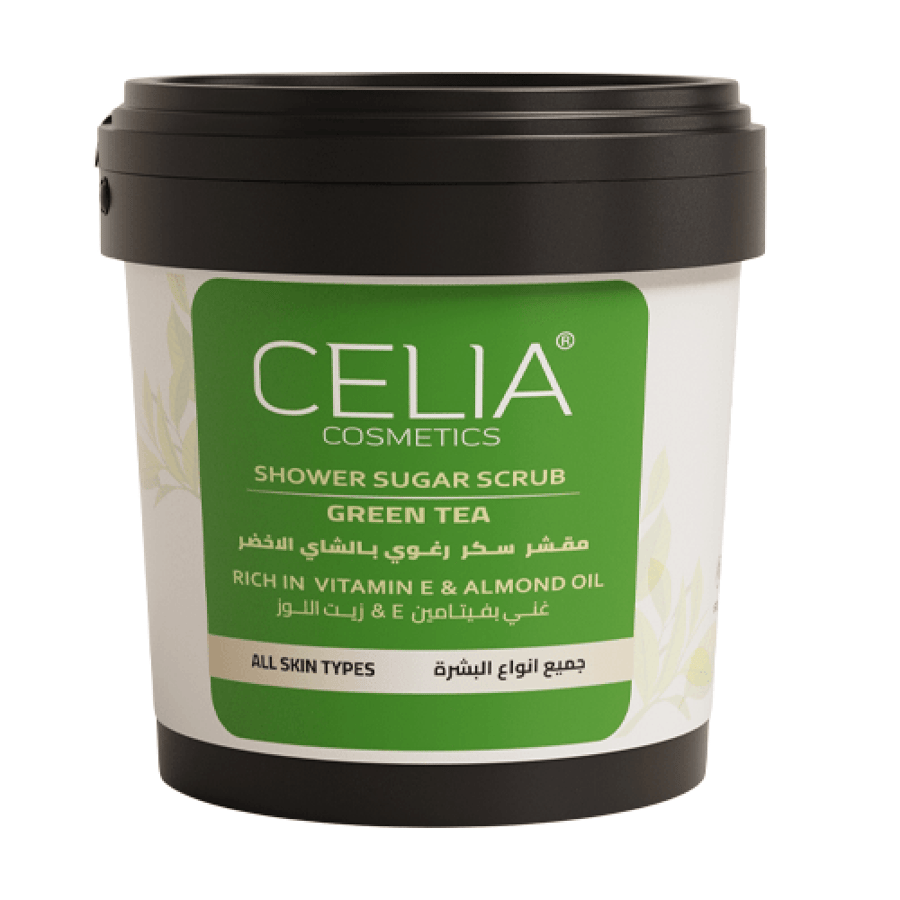 مقشر سكر رغوي بالشاي الأخضر CELIA 600 جم عبوة جار بلاستيكية