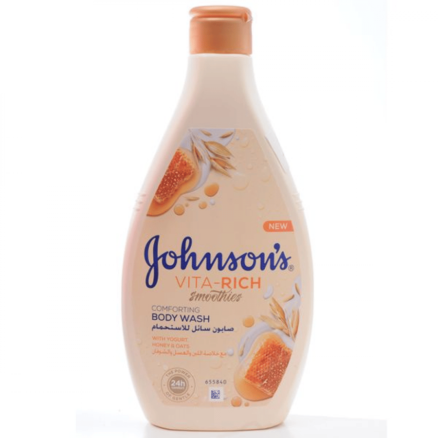 غسول الجسم من Johnsons جونسون مرطب ومهدئ باللبن والعسل 400 مل