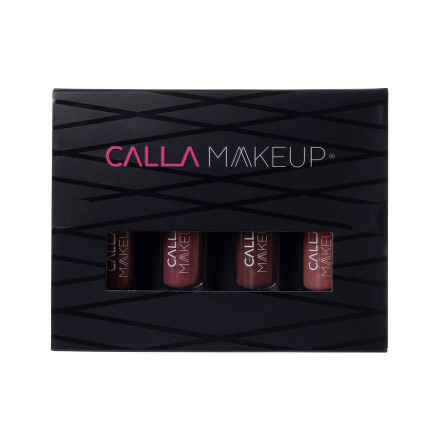 ملمع شفاه ميني فينيل Calla Makeup مجموعة 4 بدرجات بنية