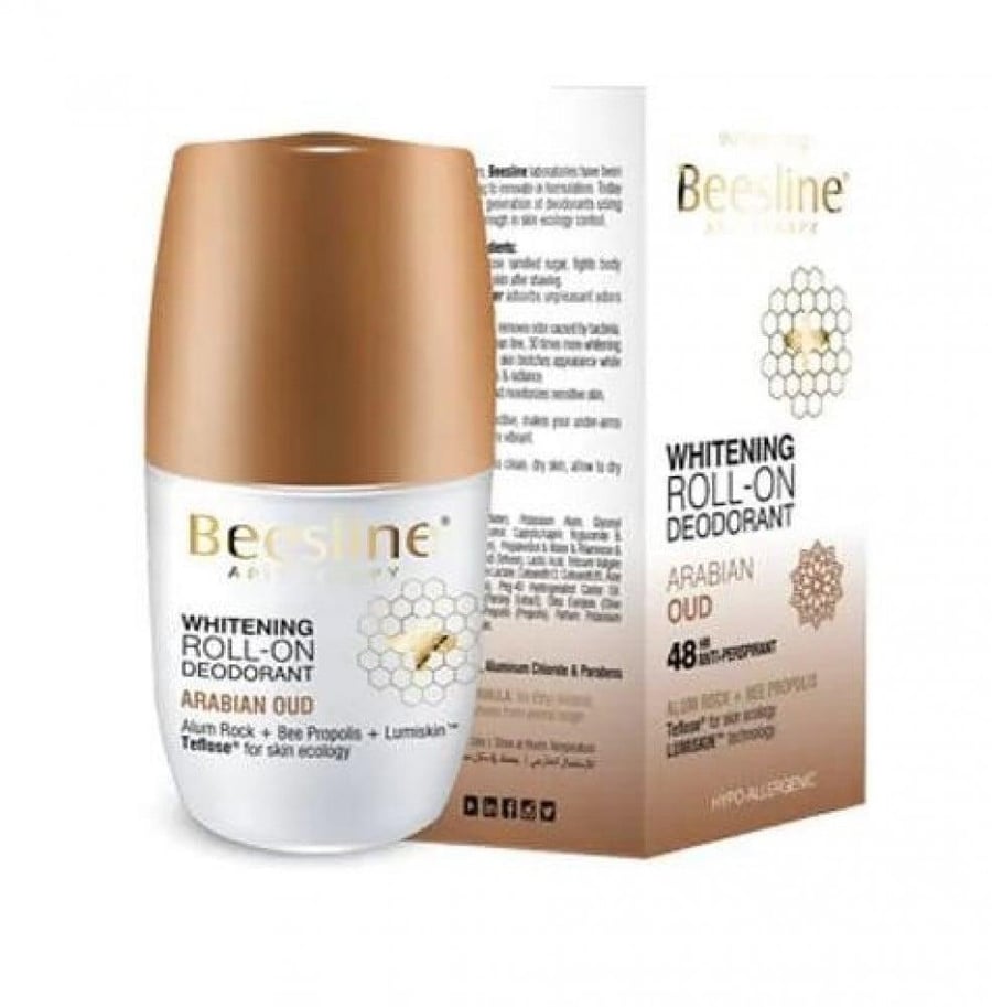 مزيل رائحة رول أون من Beesline مفتح للبشرة بعطر العود 50 مل