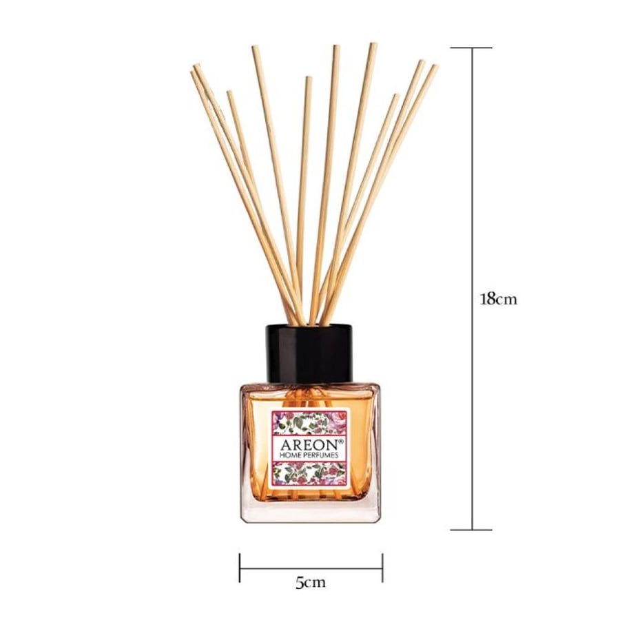 معطر أعواد روز فالي من AREON 50 مل زجاج مستطيل بني