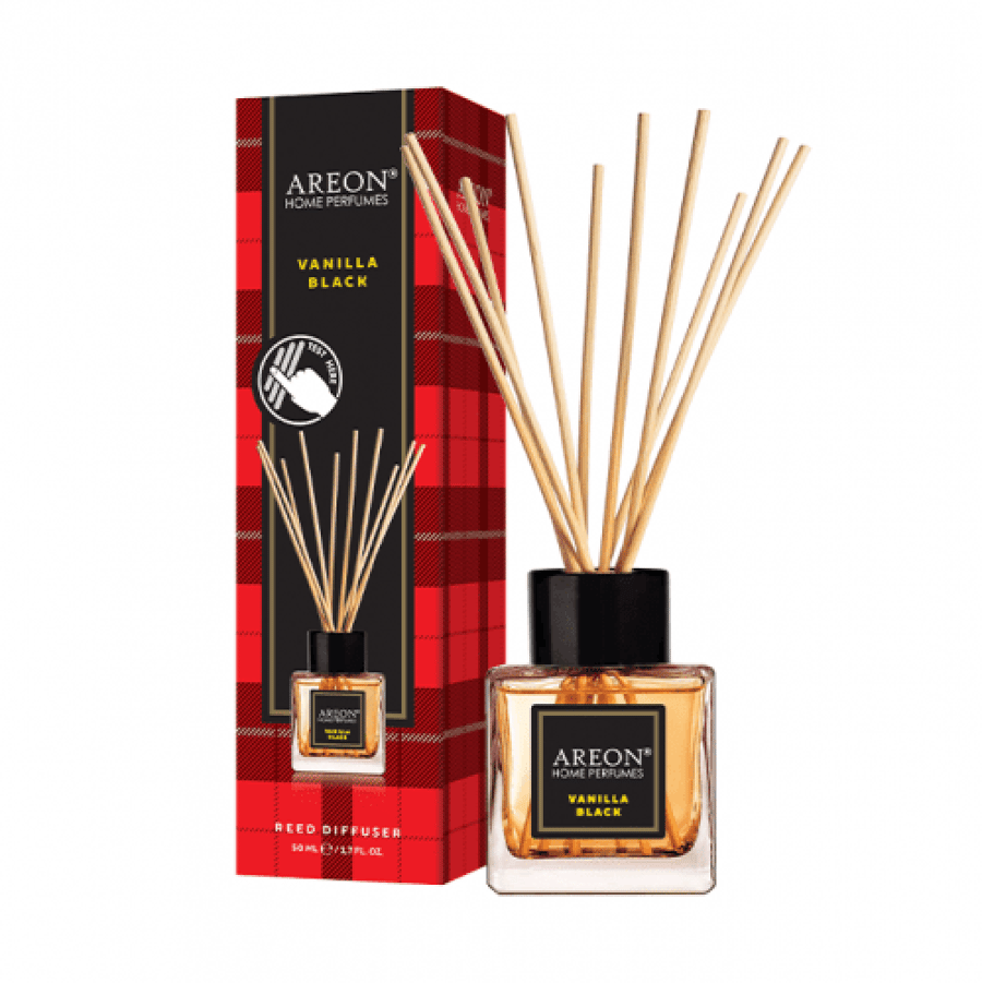 معطر أعواد فانيليا بلاك من AREON زجاج مستطيل 50 مل بني