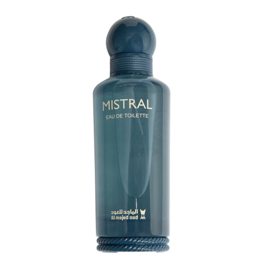 عطر او دو تواليت ماسترل من المajad للعود زجاجة أزرق غامق