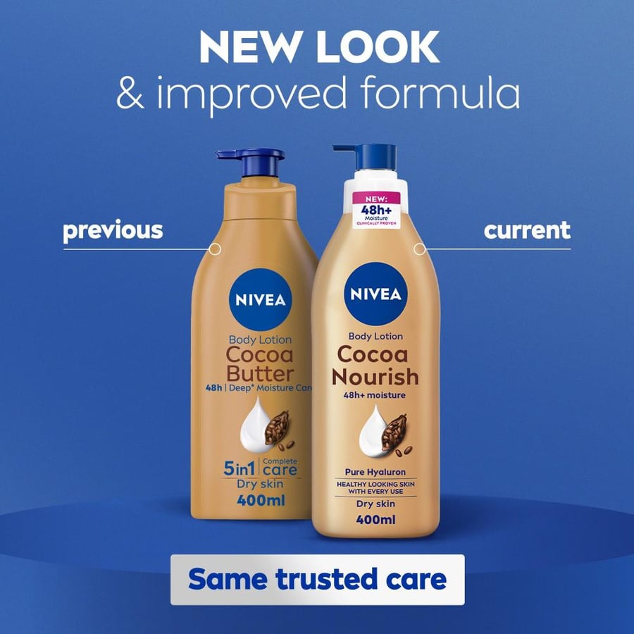 لوشن ترطيب الجسم بزبدة الكاكاو NIVEA 400 مل بمضخة