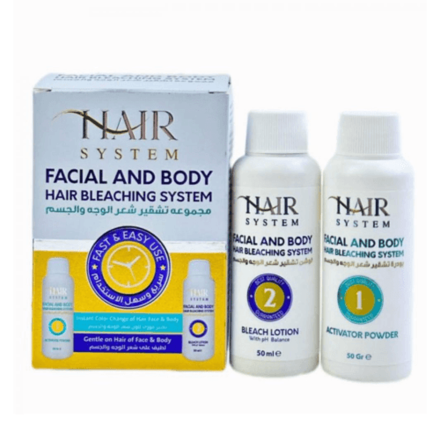 مجموعة تشقير الوجه والجسم NAIR عبوة 50 مل لتفتيح الشعر الخفيف