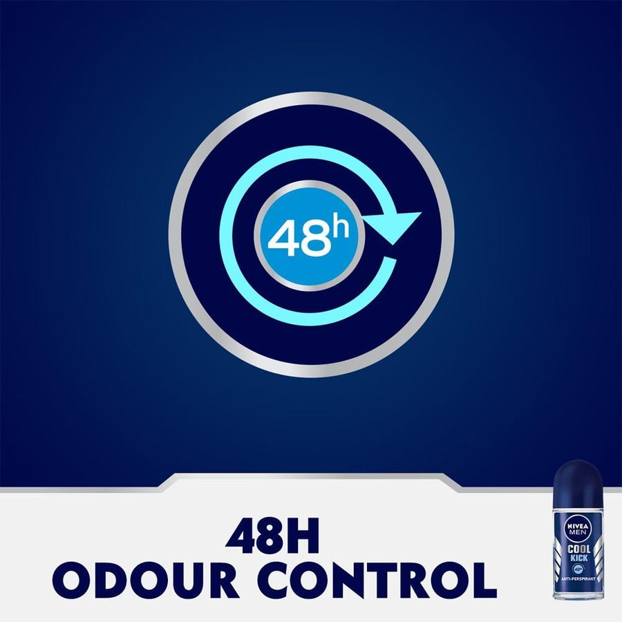 مزيل العرق رول أون كوول كيك للرجال من NIVEA 50 مل أزرق منعش