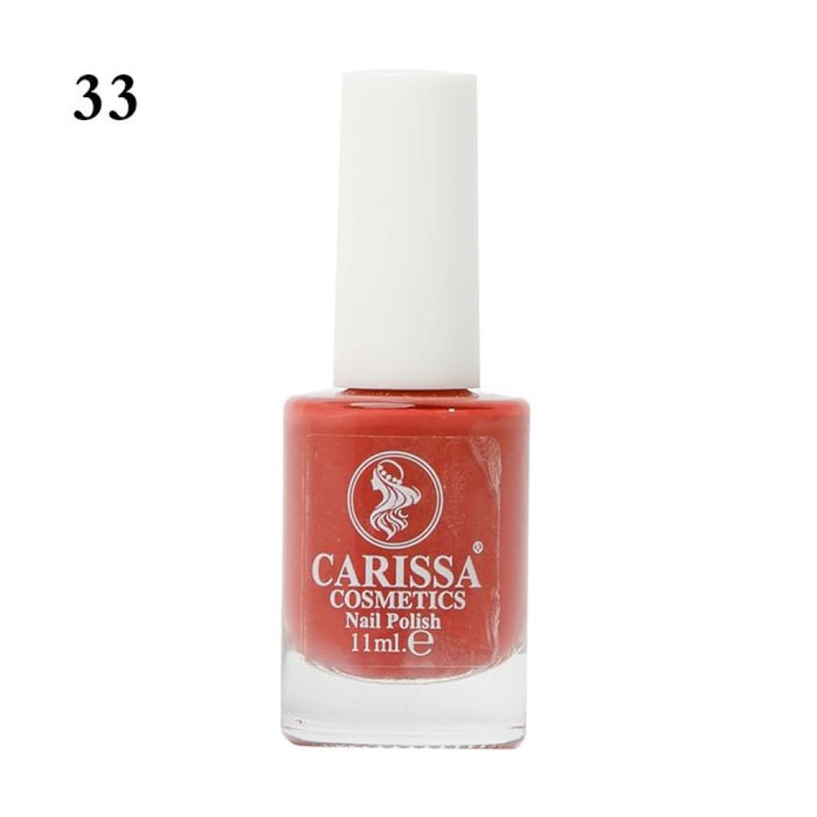 طلاء أظافر لامع طويل الثبات Carissa Cosmetics أحمر 11ml رقم 33
