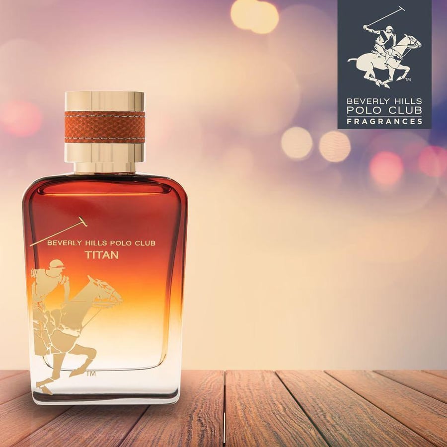 عطر او دو برفيوم تيتان من بيفرلي هيلز بولو كلوب زجاجة بتدرج برتقالي