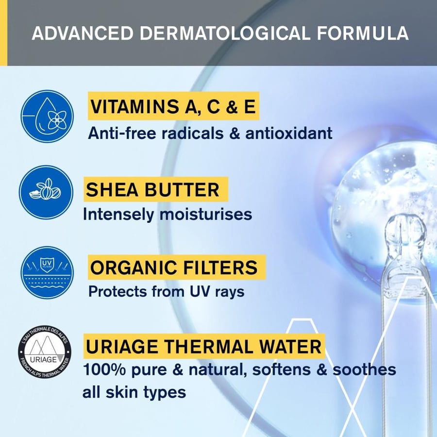 مرطب شفاه باري سن SPF30 من Uriage - 4 جم، لون أصفر
