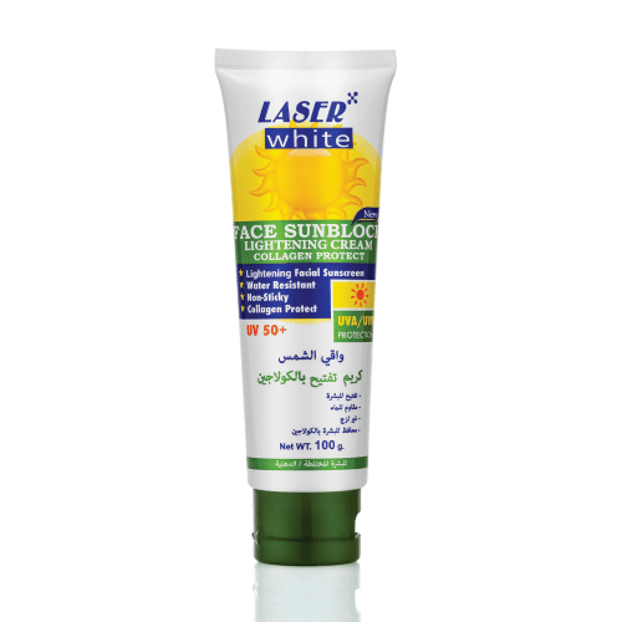 كريم واقي شمس ومبيض بالكولاجين Laser White SPF50 100 جم