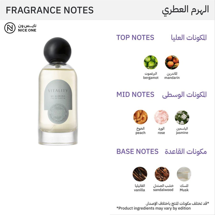 عطر فيتاليتي أو دو بارفيوم من أورونا تركيبة فواحة وثبات طويل