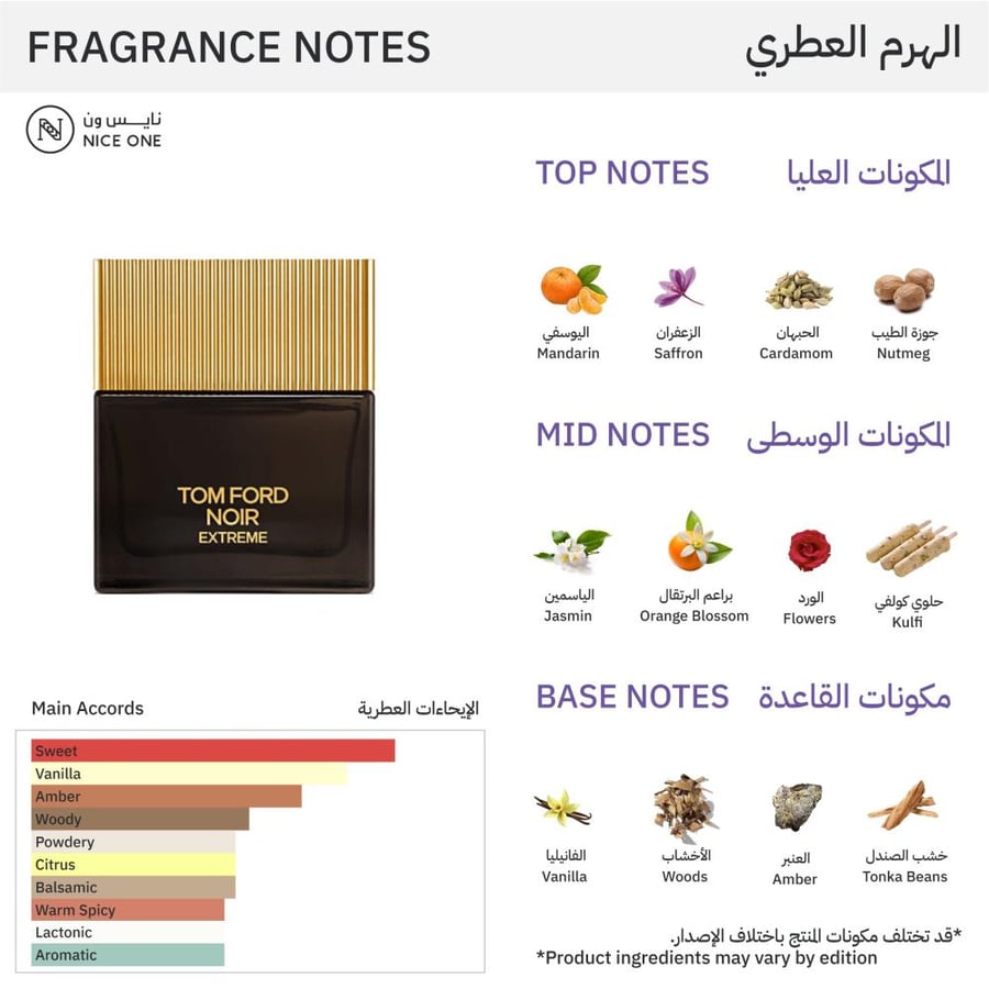 عطر نوار اكستريم او دو بارفيوم من توم فورد للرجال فواح وثبات طويل