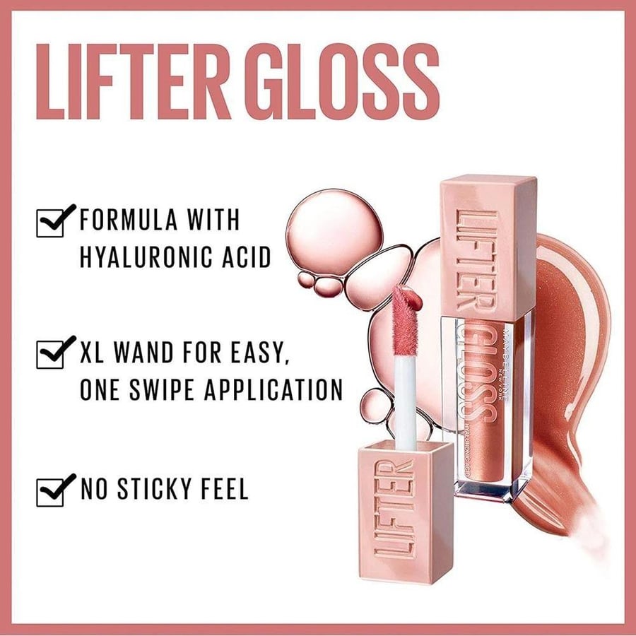 ملمع شفاه Lifter من Maybelline 07 Amber بيتش مع هيالورونيك