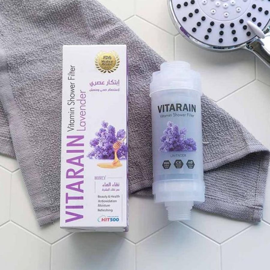 منقي ماء معطر بالخزامى VITARAIN - 6 أونصة، أسطوانة بلاستيكية بيضاء