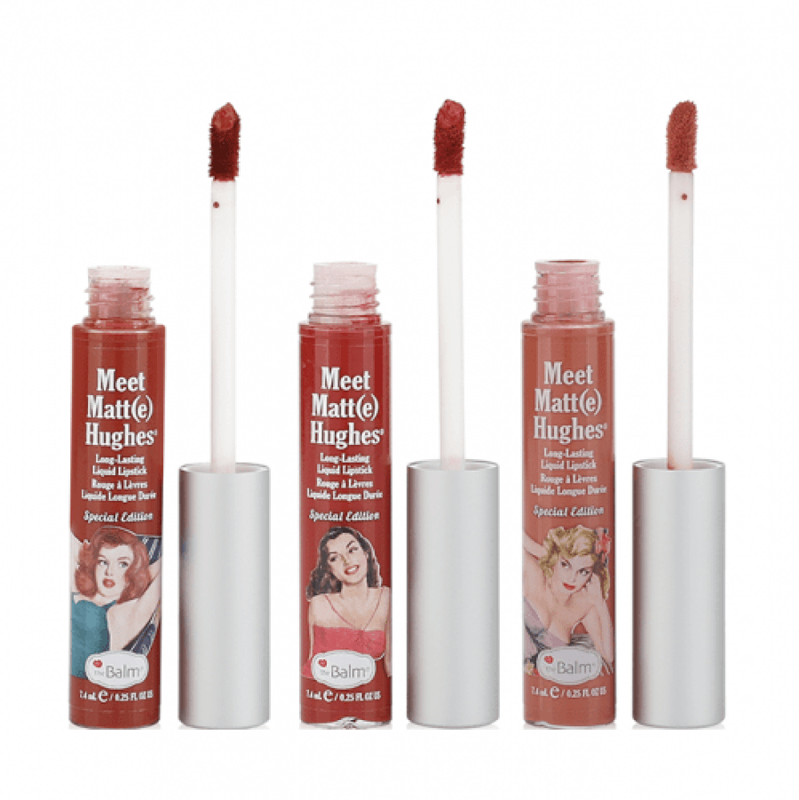 أحمر شفاه سائل مات طقم 3 من theBalm درجتان أحمر ووردي 075 FL OZ