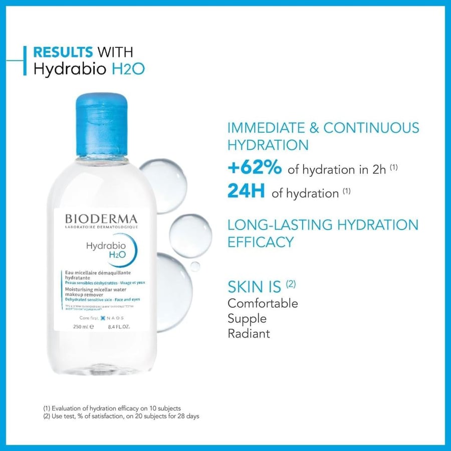 مزيل مكياج بماء الميسيلار Hydrabio H2O من بيوديرما 250 مل مرطب