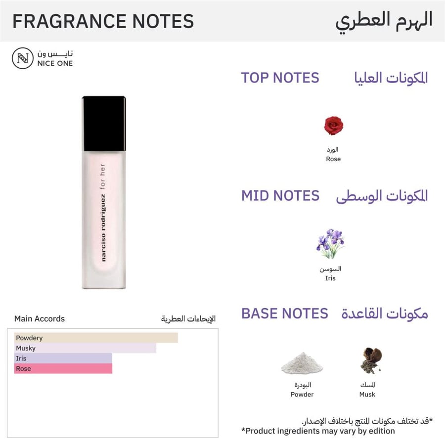 عطر الشعر فور هير نارسيسو رودريغز 30 مل Pale Pink
