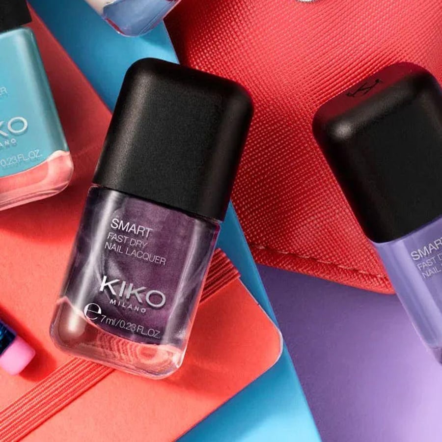 طلاء أظافر فاست دراي سمارت من KIKO درجات رمادي وردي بنفسجي أزرق 7ml