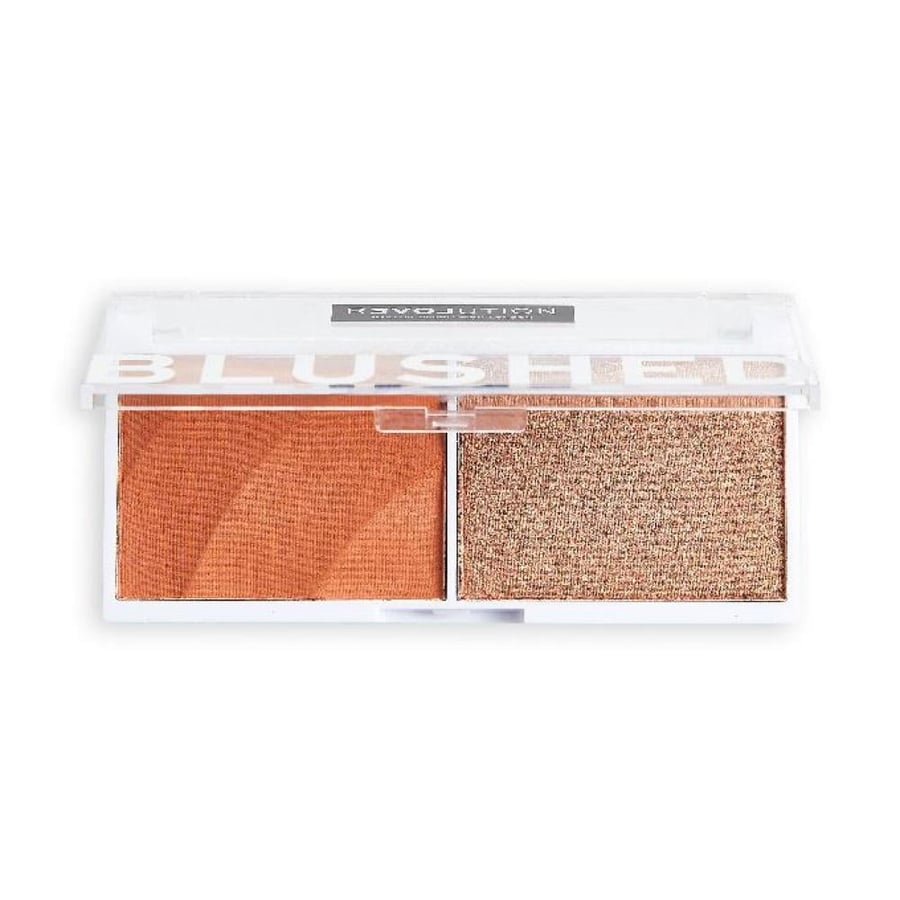 بلاشر وهايلايتر باليت Makeup Revolution درجتان برتقالي وبني موديل 590